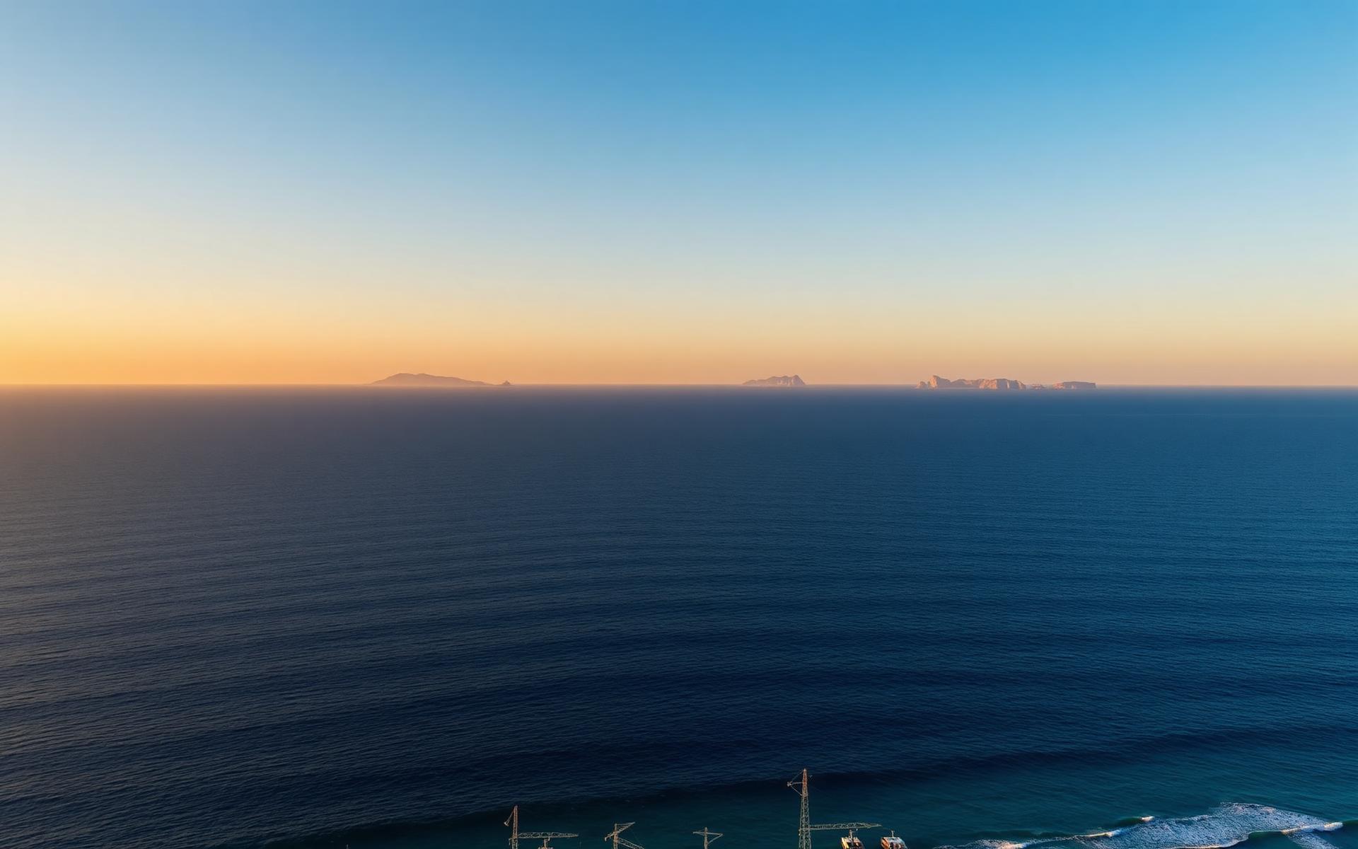 Il Golfo di Gaeta al tramonto con le Isole Pontine sullo sfondo